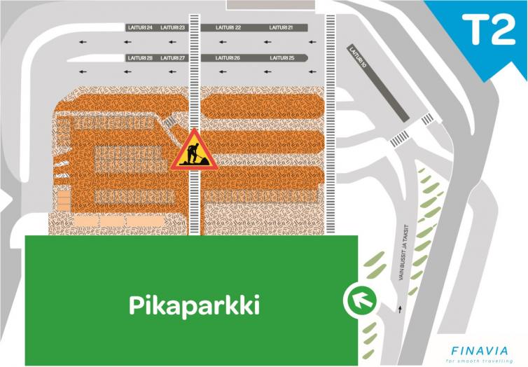 Short term parking in Helsinki Airport - a map