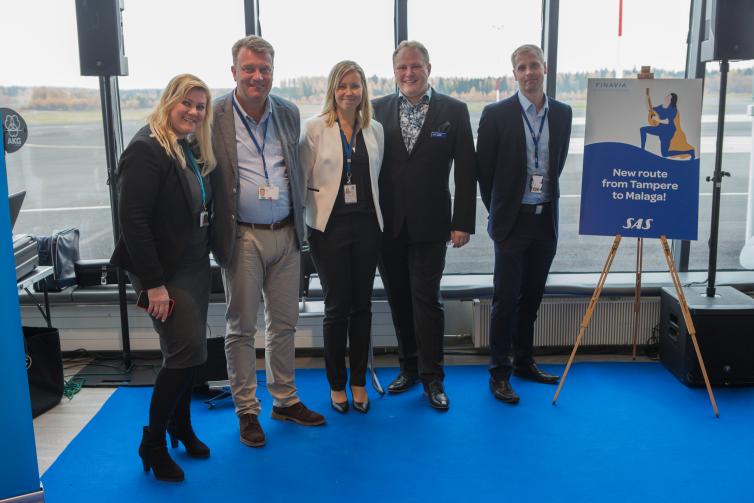 SAS:n uuden Tampere-Malaga reitin avausta juhlittiin lauantaina 13. lokakuuta