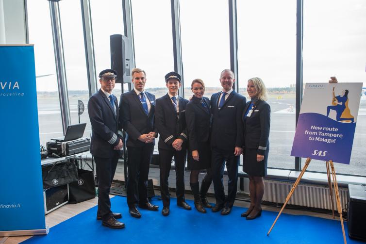 SAS:n uuden Tampere-Malaga reitin avausta juhlittiin lauantaina 13. lokakuuta