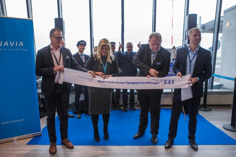 SAS:n uuden Tampere-Malaga reitin avausta juhlittiin lauantaina 13. lokakuuta