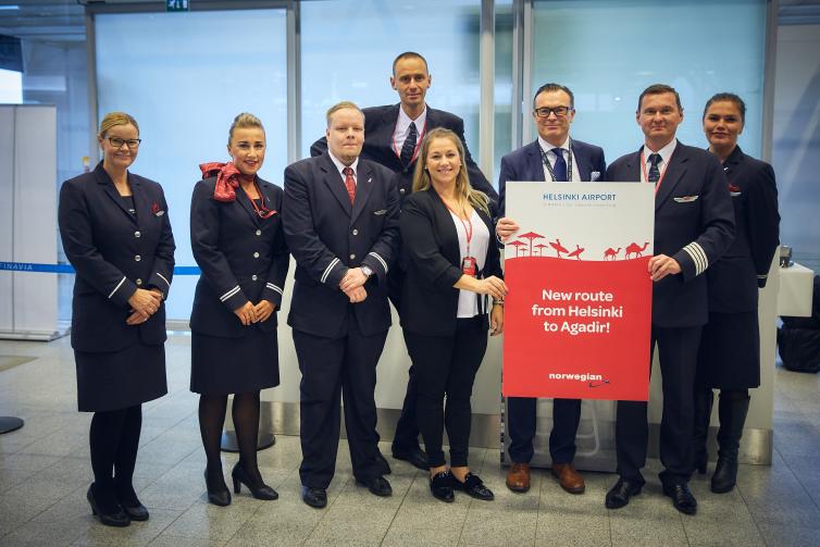 Helsinki-Vantaalla juhlittiin Norwegianin reittiavauksia Tel Aviviin ja Agadiriin