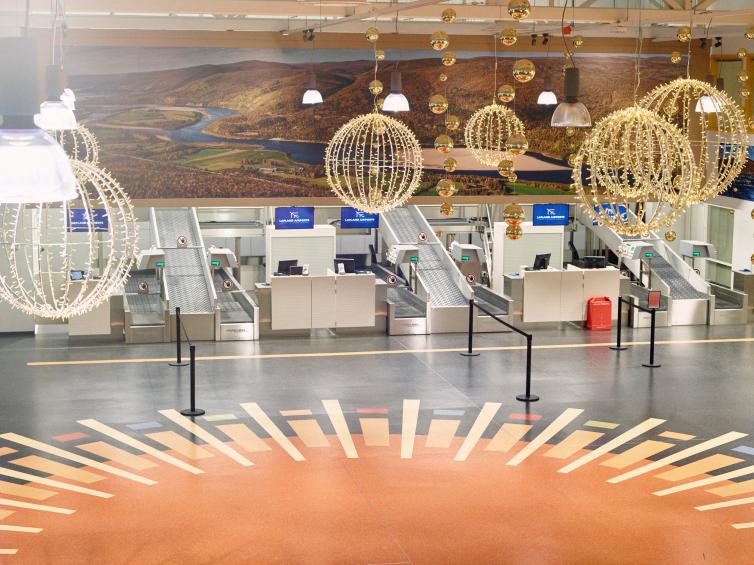 Check-in counters at Ivalo Airport.