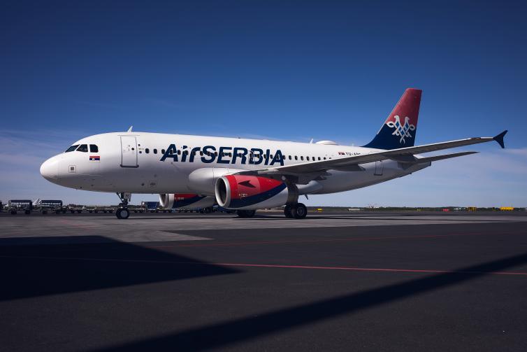 Air Serbia airplane.