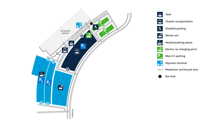 Rovaniemi parking area map, winter