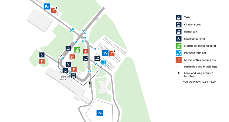 Pori airport parking map