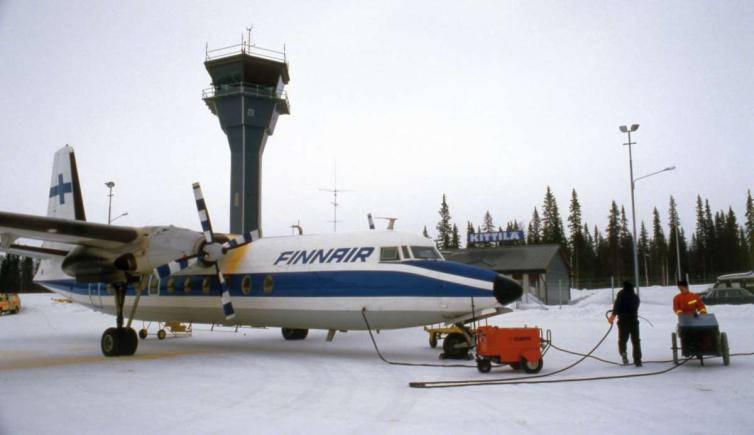 Finnairin lentokone Kittilän lentoasemalla