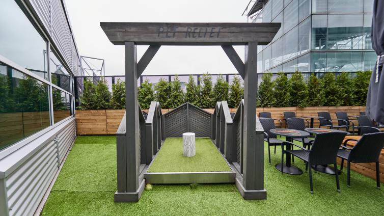 Koirien käymälä terminaalissa terassilla 