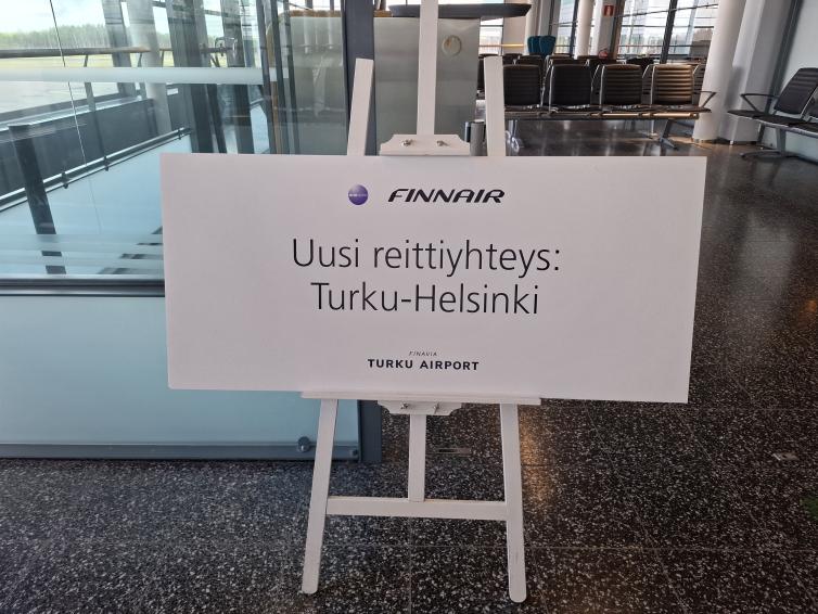 Finnairin reittiavaus Turun lentoasemalla