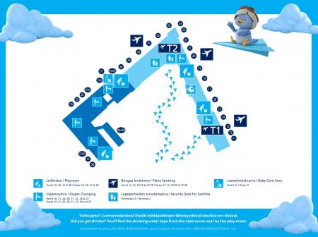 Little Airport -kartta lapsien kanssa matkustaville perheille.