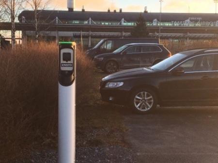 Electric car charging station at Tampere-Pirkkala