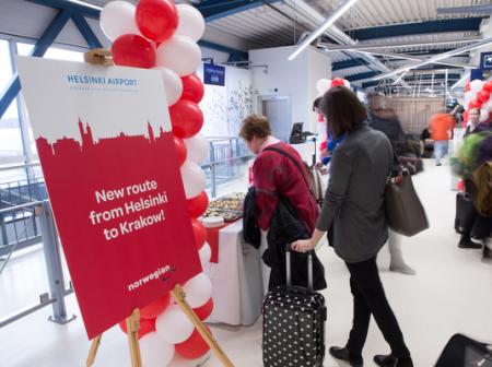 Norwegian route opening Helsinki-Krakow