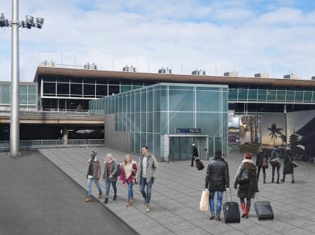 Visualization of  Helsinki Airport's temporary bus station.