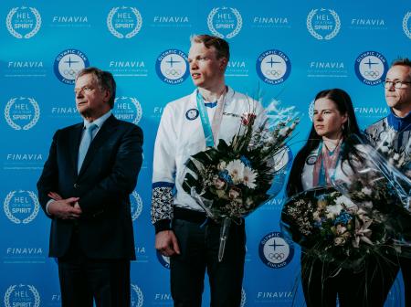 Olympiajoukkueen paluujuhlat Helsinki-Vantaalla