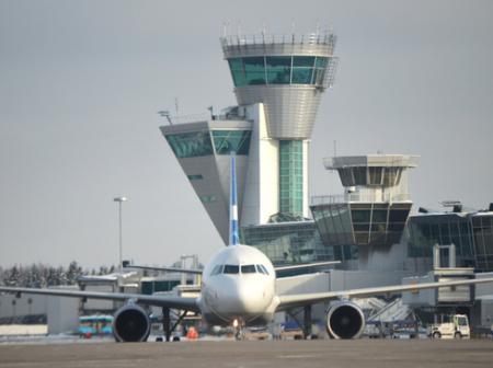 Aircraft at Helsinki Airport apron