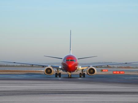 Norwegian's airplane on the runway