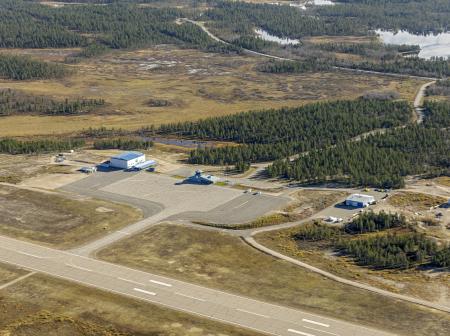 Ilmakuva Enontekiön lentoasemasta