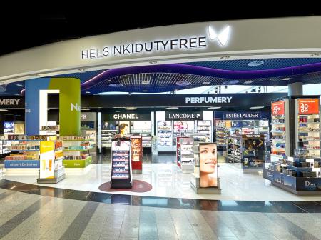 Helsinki Duty Freebn edusta Helsinki-Vantaan lentokentällä. 
