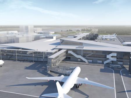 Kuvituskuva tulevasta asematasosta non-Schengen alueella.