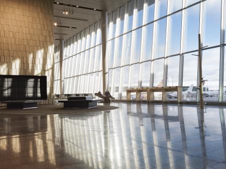 Helsinki Airport terminal with big windows