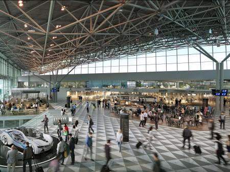 Havainnekuva Helsinki-Vantaan T2 porttialueen muutostöistä