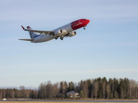 Norwegianin lentokone lähtee lentoon