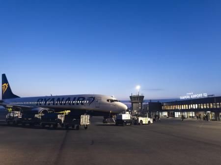 Ryanair aircraft at the Tampere-Pirkkala Aircraft