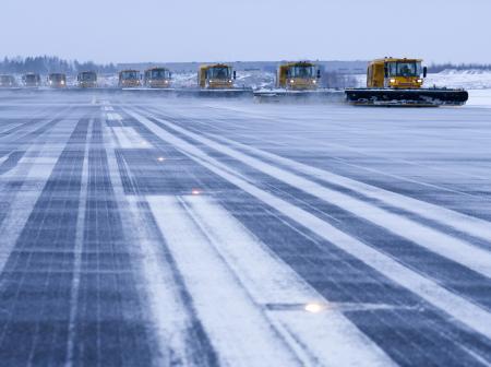 Icy runway at Helsinki Airport.