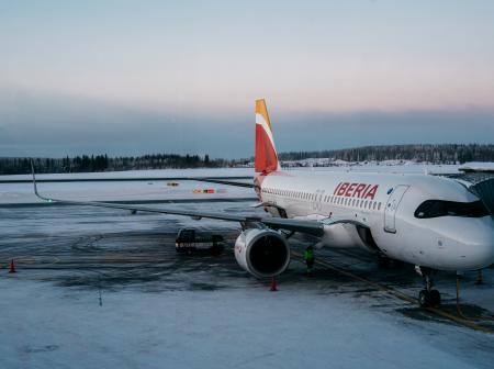 Iberian lentokone Rovaniemen lentoasemalla