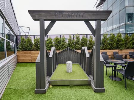 Koirien käymälä terminaalissa terassilla 