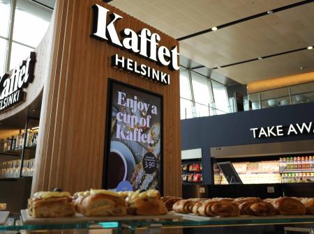 Kahvila Kaffet Helsinki-Vantaan lentoaseman terminaalissa