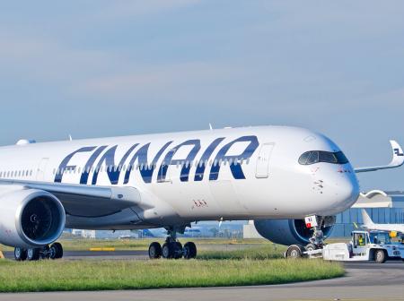 Finnair Airbus A350 lentokone.