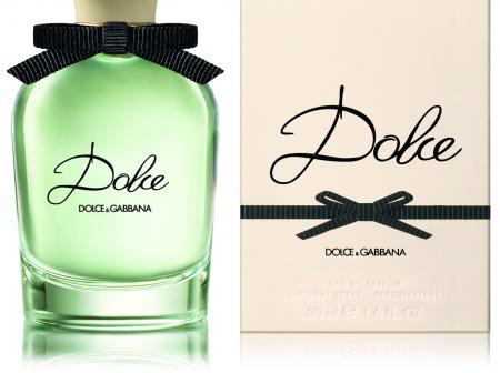 Dolce Gabbana perfume bottle next to it's box.