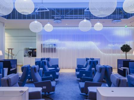 A Finnair premium lounge.