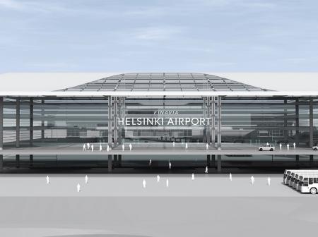 An illustrative image of new Helsinki Airport terminal