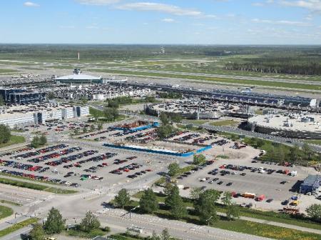 An aerial image of Helsinki-Vantaa airport.