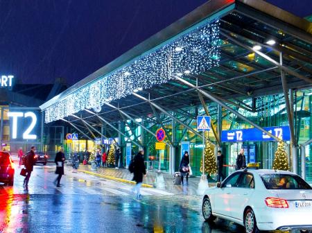 Christmas light at Helsinki-Vantaa airport.
