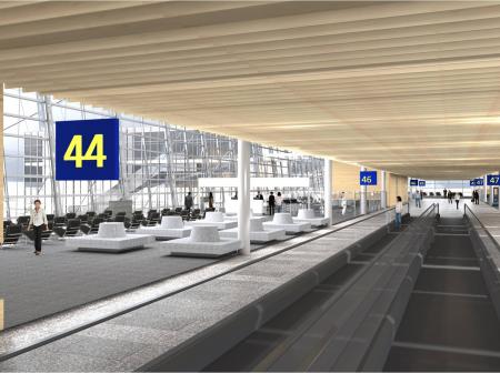 Architectural visualization of  Helsinki Airports nonSchengen extension.