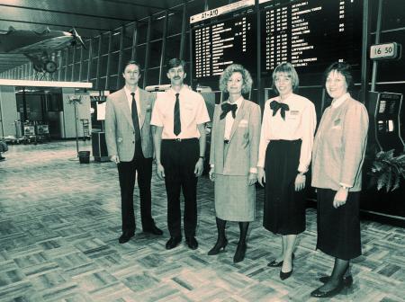 Finavian henkilökuntaa 1980-luvulla.