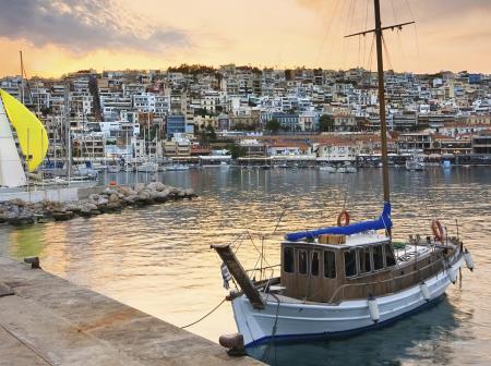 Boat at marina in Athens.