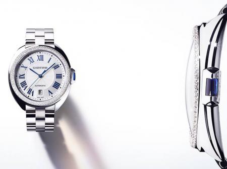 Cartier watch from the front and side.