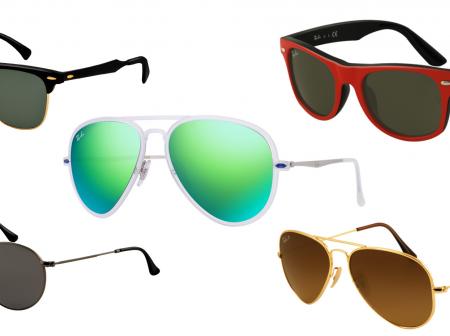 Different modelst of Rayban sunglasses.