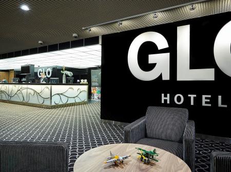 Glo Hotel's entrance.