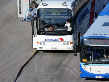Busses at Helsinki Airport.