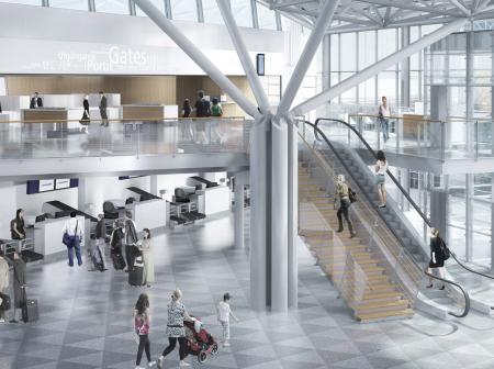 Check in area at Helsinki-Vantaa airport.