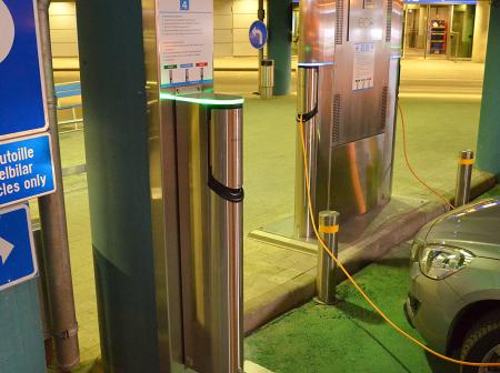 An electrical car charging.
