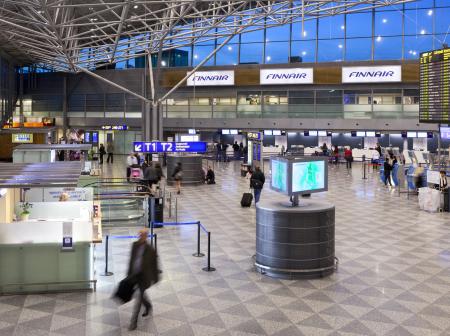 Helsinki Airport T2 departure hall.