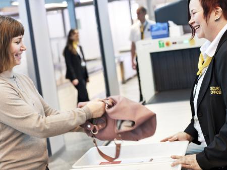 A passenger at the secuity check.