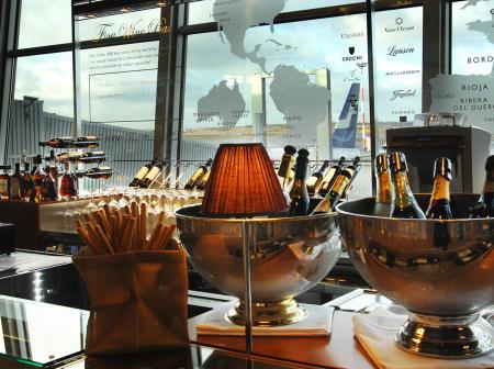 A bar with a great view at runway.