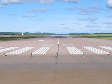 A runway at Jyvaskyla airport.