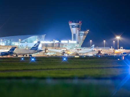 Airplanes at Helsinki-Vantaa airport.